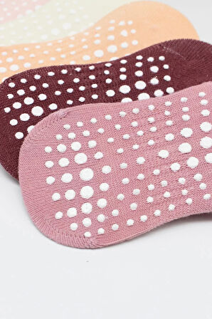 6'lı Sneakers Kaymaz Penye Çorap Bs20102 Gül Kurusu