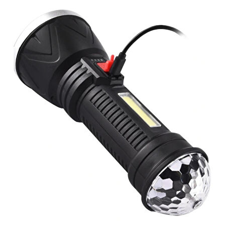 Cl-w09 9+1 Ledli + Mini Disko Toplu Şarjlı El Feneri