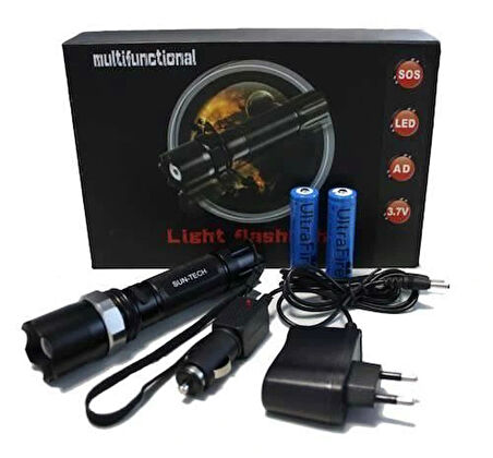 Polis El Feneri Zoomlu Selektörlü El Feneri 500 Metre