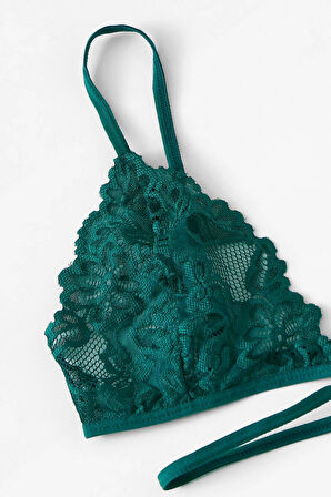 Kadın Yeşil Özel Şık Sütyen Külot Takımı