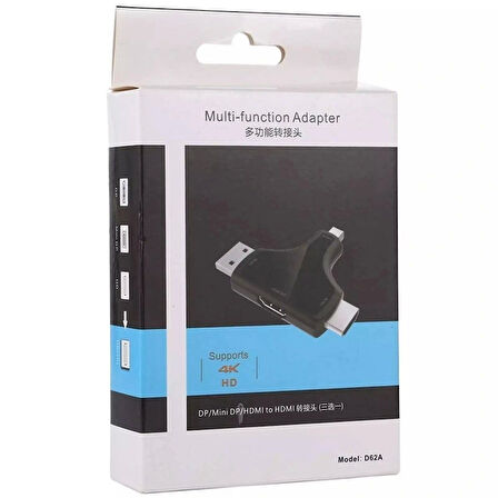 Mını Dp+dp+hdmı To Hdmı 4k Çevirici