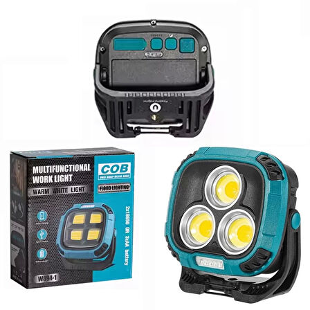 4000k - 7000k - Kırmızı 3 Cob Ledli 30 Watt Çok Fonksiyonlu Çalışma Lambası (powerbank)
