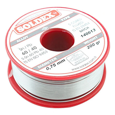 200 Gr Lehim İnce 0,75 Mm Soldex  Sn60 Pb40