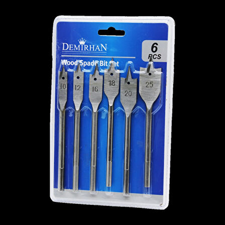 6 Parça  Yaprak Matkap Ucu Set10-12-16-18-20-25