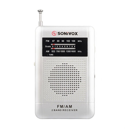 Gümüş Renk Cep Tipi Analog Fm Radyo Vs-r115