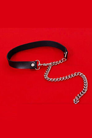 Zincirli Fantazi Deri Choker Harness 1063