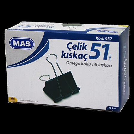 Çelik Kıskaç 51mm 12 Parça  Omega Kollu Cilt Kıskaçı