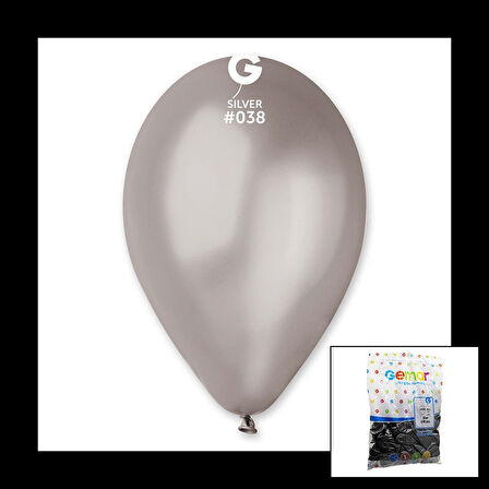 Gm-110-38 Metalik - Gümüş Balon 11&amp;apos;&amp;apos; - 28cm - 100 Parça