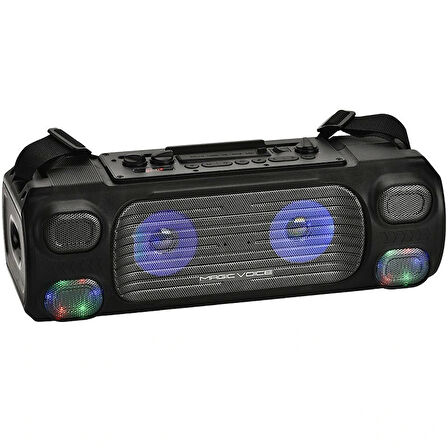 Magıcvoıce Mv-7001 Vhf El Mik Usb/sd/bt/uk 40 Watt Işıklı Taşınabilir Şarjlı  Seyyar Anfi