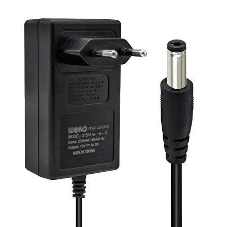 18 Volt - 1 Amper 5.5*2.5 Uçlu Yerli Üretim Priz Tipi Adaptör