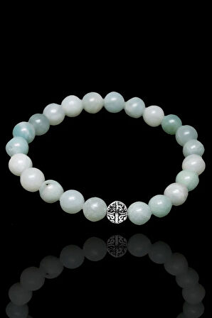 Sertifikalı Aaa+ Amazonit Taşı Bileklik - Gümüş Aparatlı