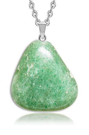 Sertifikalı Ham Işlenmemiş Şekilsiz Doğal Aventurin Taşı Kolye
