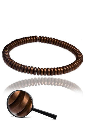 Sertifikalı Rose Aaa+ Rondela Hematit Taşı Bileklik - Kararmaz