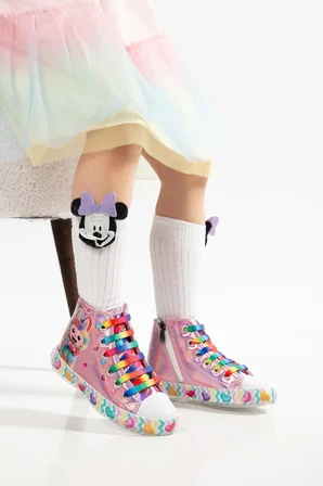 AFRA Bağcıklı Fermuarlı Resim Desenli Işıklı Bot