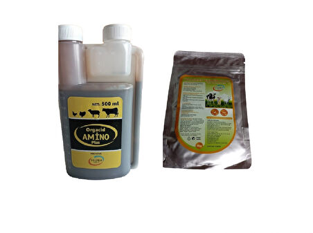 Keçi ,Koyun Ve Büyükbaş Hayvanlar İçin Yıllsac Rumen Pluss 100 gr & Organik Amino Plus 500 ml