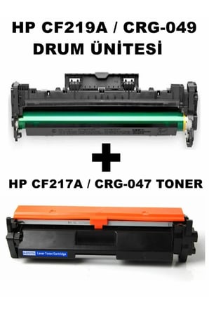 Canon LBP-113w CRG-047 ÇİPLİ Muadil Siyah Toner + HP CF219A / CRG-049 Muadil Drum Ünitesi 2 li SET