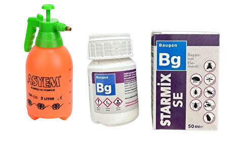 Asyem Pompa 2 lt + Starmix 50 ml (Hamam Böçeği ,Tahta kurusu ,Pire, Haşere ve kene Öldürücü)