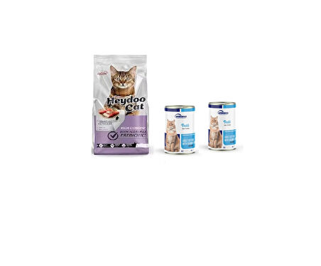 Kedi Maması 2 Kg Somonlu Kısırlaştırılmış Somon Pirinçli + Kedi Konserve Somonlu 415 gr X 2 Adet
