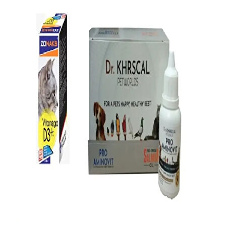 Kedi Vitamin Set (  Kediler İçin Vitamin aminovit + Vitamin D3 ve Omega 3-6-9 )