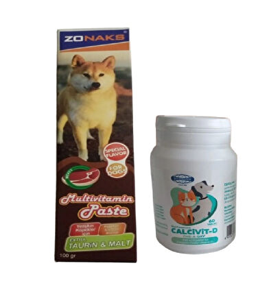 Köpeklerini İçin Vitamin & Aminoasit İçerikli Pasta 100 gr Ve Calcivit - D 60 Tablet