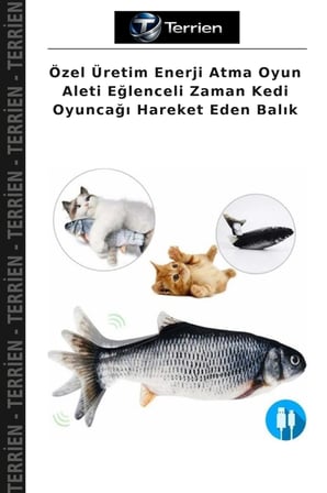 Özel Üretim Enerji Atma Oyun Aleti Eğlenceli Zaman Kedi Oyuncağı Hareket Eden Balık
