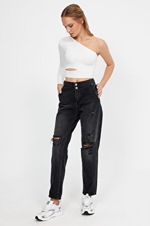 ÖZEL KOLEKSİYON YÜKSEK BEL CULOTTE JEAN PANTOLON (AG-1008)