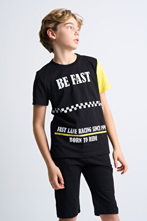 ALEXANDERGARDI Baskılı Çocuk T-shirt-Şort İkili Takım