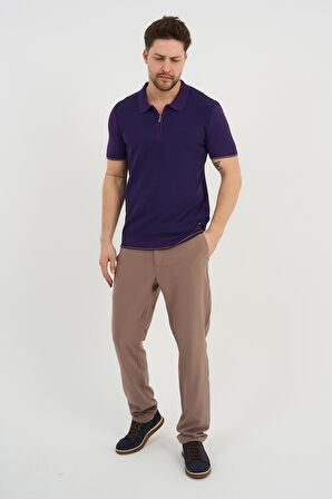 ALEXANDERGARDI Erkek Polo Yaka Fermuarlı Triko T-shirt (AG-50025)