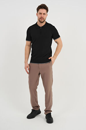 ALEXANDERGARDI Erkek Polo Yaka Fermuarlı Triko T-shirt (AG-50025)