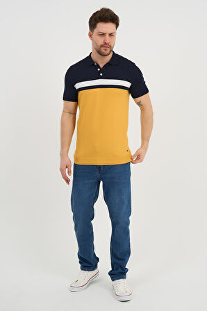 ALEXANDERGARDI Polo Yaka Düğmeli Renk Bloklu Triko T-shirt