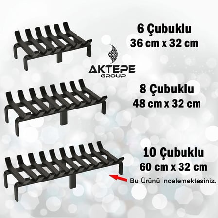 Şömine Izgarası 10 Çubuklu 60 Cm X 32 Cm Ekstra Dar Gözlü Izgara