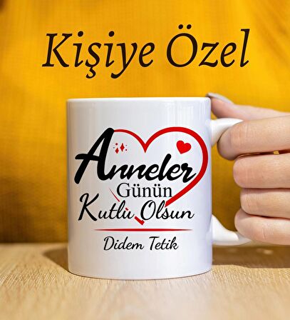 Anneler Gününe Özel Tasarımlı El Çantası & Özel Tasarım Kupa & Dünya Kahvesi & Fotoğraf Çerçevesi Hediye Seti 