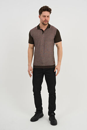 ALEXANDERGARDI POLO YAKA T-SHIRT, KAHVERENGİ (AG504602)