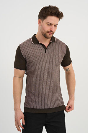 ALEXANDERGARDI POLO YAKA T-SHIRT, KAHVERENGİ (AG504602)