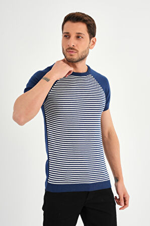 ALEXANDERGARDI ÇİZGİLİ TRİKO T-SHİRT (AG5049)
