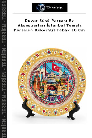 Duvar Süsü Parçası Ev Aksesuarları İstanbul Temalı Porselen Dekoratif Tabak 18 Cm