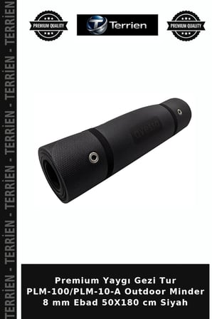 Premium Yaygı Gezi Tur PLM-100/PLM-10-A Outdoor Minder 8 mm Ebad 50X180 cm Siyah