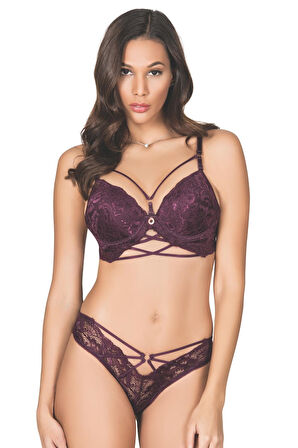 BİYE ŞERİTLİ SİLİKONLU SÜTYEN TAKIM KADIN 5025