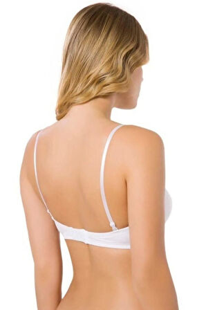 7035 Beyaz - Badem Micro Kaplı Sütyen