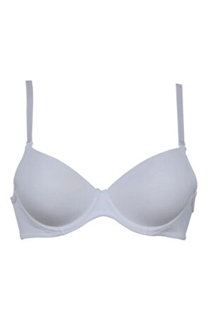 7080 Beyaz Micro Kaplı Silikonlu Push-up Sütyen