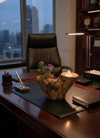 Doğal Ağaç Mumluk - Model 2