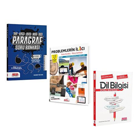 Ankara Kitap Merkezi Dil Bilgisi Paragraf ve Acil Problemlerin İlacı Soru Bankası Seti 3 Kitap