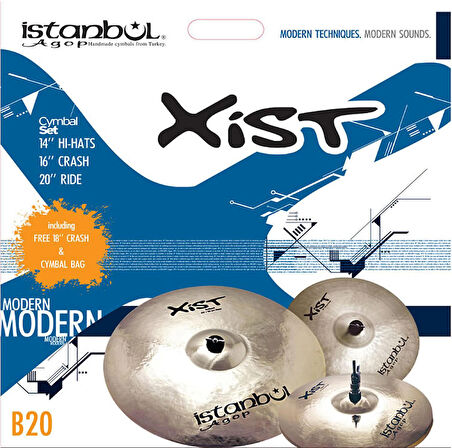 İstanbul Agop XIST Series 4-Pack Cymbal Set IXCSB (Brilliant - Parlak ) Zil Seti