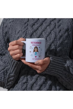 Alya Gift Shop Kişiye Özel Veteriner Teknikeri Tasarımlı Kupa Bardak