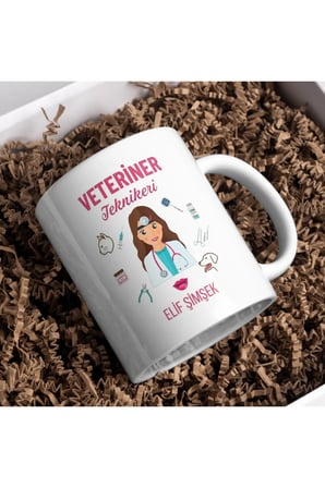 Alya Gift Shop Kişiye Özel Veteriner Teknikeri Tasarımlı Kupa Bardak