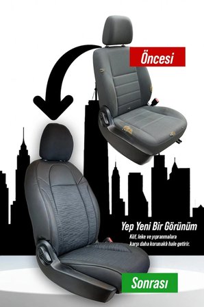 Fiat Marea Station Wagon Uyumlu Lüx Deri Süet Oto Koltuk Kılıfı Ön Arka Takım Premium SİYAH