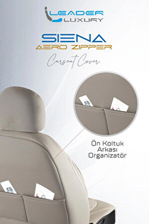 Chery Omoda 5 Comfort Uyumlu Lüx Yarı Deri Oto Koltuk Kılıfı Ön Arka Takım Yeni Siena BEJ