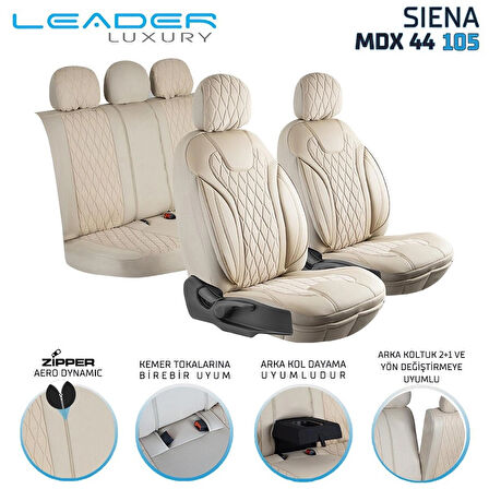 Kia Sorento 2002-2006 Uyumlu Lüx Yarı Deri Oto Koltuk Kılıfı Ön Arka Takım Yeni Siena BEJ
