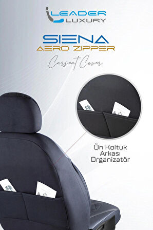 Dacia Duster 2013-2017 Uyumlu Lüx Yarı Deri Oto Koltuk Kılıfı Ön Arka Takım Yeni Siena SİYAH
