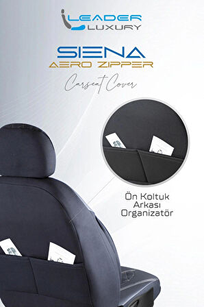 Chery QQ6 Uyumlu Lüx Yarı Deri Oto Koltuk Kılıfı Ön Arka Takım Yeni Siena SİYAH BEYAZ